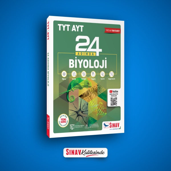 Sınav Yayınları TYT AYT Biyoloji 24 Adımda Konu Anlatımlı Soru Bankası
