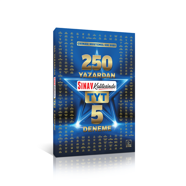 250 Yazardan Sınav Kalitesinde TYT 5 Deneme: Çıkması Muhtemel 600 Soru