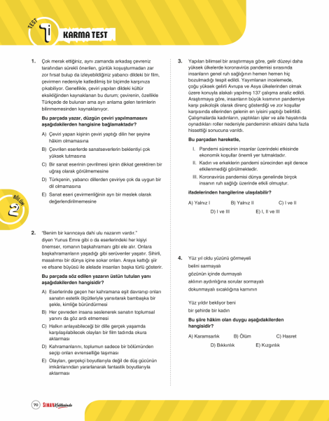 Sınav Yayınları Sınav Kalitesinde 10. Sınıf Paragraf Soru Bankası