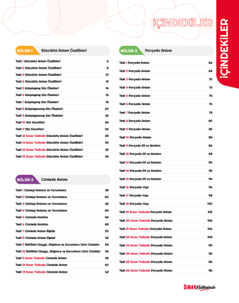 Sınav Yayınları Sınav Kalitesinde 8. Sınıf LGS Türkçe Soru Bankası