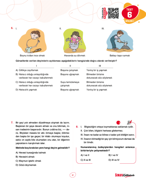 Sınav Yayınları Sınav Kalitesinde 8. Sınıf LGS Türkçe Soru Bankası