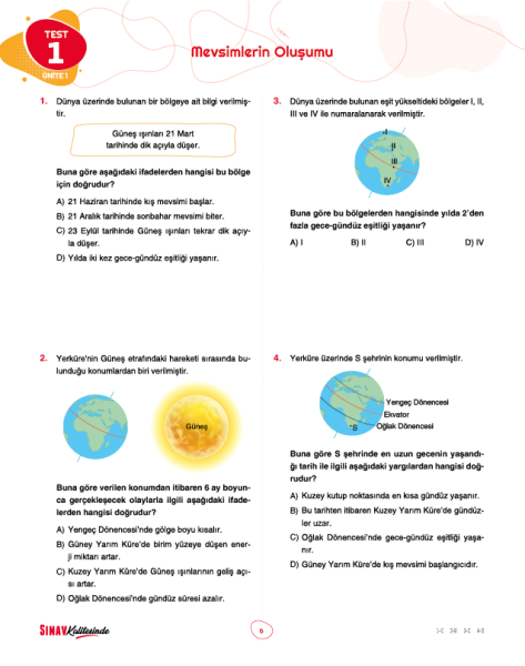 Sınav Yayınları Sınav Kalitesinde 8. Sınıf LGS Fen Bilimleri Soru Bankası