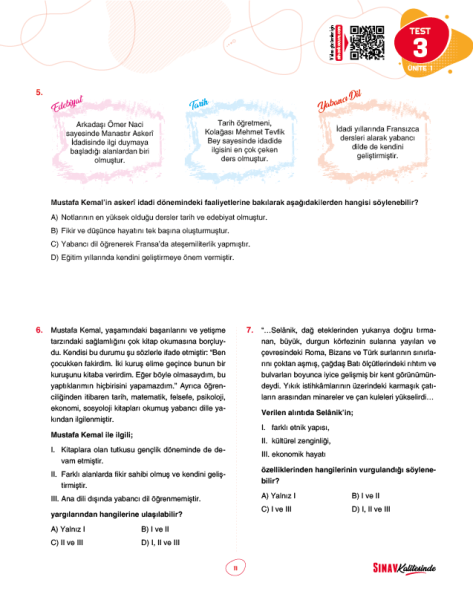 Sınav Yayınları Sınav Kalitesinde 8. Sınıf LGS T.C. İnkılap Tarihi ve Atatürkçülük Soru Bankası