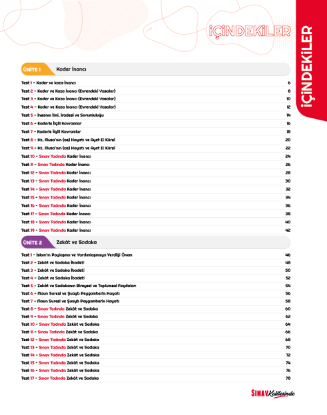 Sınav Yayınları Sınav Kalitesinde 8. Sınıf LGS Din Kültürü ve Ahlak Bilgisi Soru Bankası