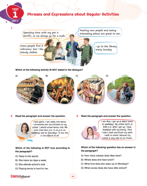 Sınav Yayınları Sınav Kalitesinde 8. Sınıf LGS İngilizce Soru Bankası