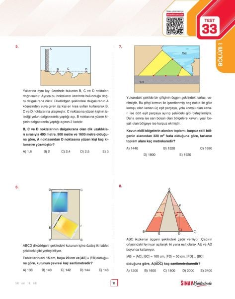 Sınav Yayınları Sınav Kalitesinde AYT Geometri Soru Bankası