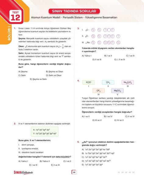 Sınav Yayınları Sınav Kalitesinde AYT Kimya Soru Bankası