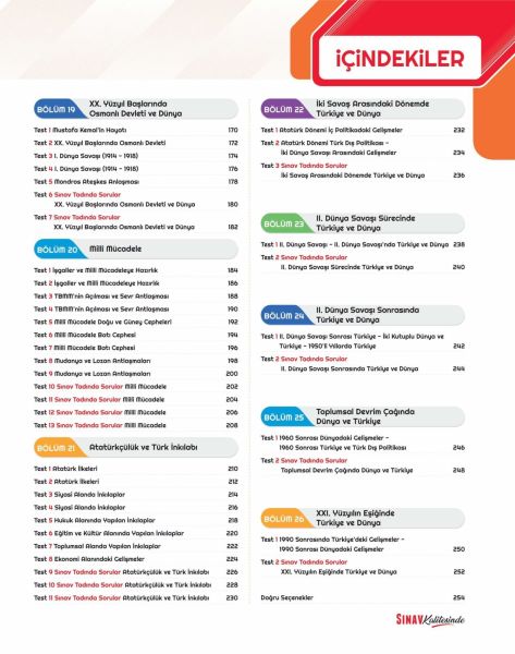 Sınav Yayınları Sınav Kalitesinde TYT Tarih Soru Bankası