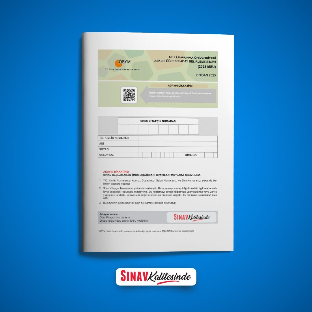 Sınav Yayınları Sınav Kalitesinde 2023 MSÜ Tıpkı Basım Çıkmış Sorular