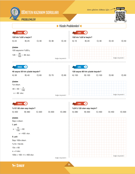 Sınav Yayınları Sınav Kalitesinde TYT AYT KPSS ALES MSÜ DGS Problemler Soru Bankası