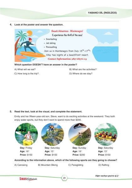 Sınav Karması 8. Sınıf LGS 3 Deneme