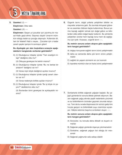 Sınav Yayınları Sınav Kalitesinde 5. Sınıf Paragraf Soru Bankası