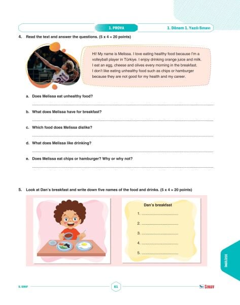 Sınav Yayınları 6. Sınıf Tüm Dersler 1. Dönem 1. Yazılı Kitabı