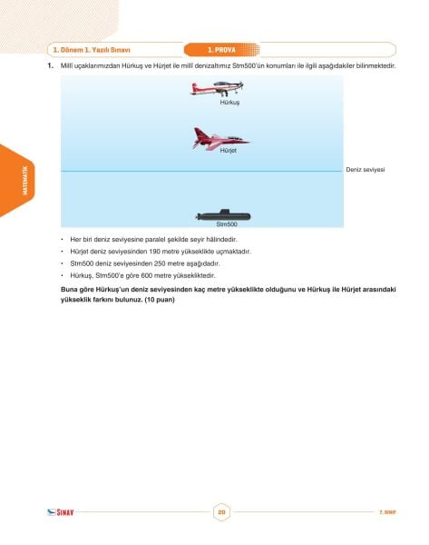 Sınav Yayınları 7. Sınıf Tüm Dersler 1. Dönem 1. Yazılı Kitabı