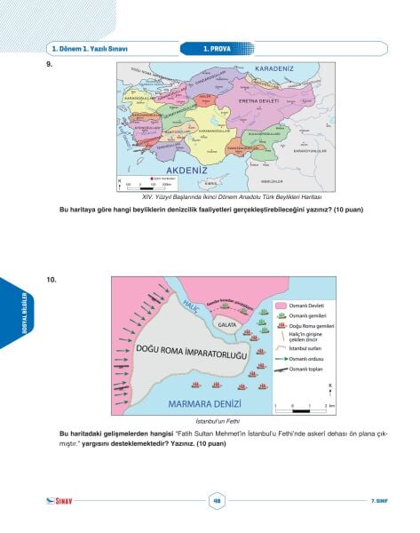 Sınav Yayınları 7. Sınıf Tüm Dersler 1. Dönem 1. Yazılı Kitabı