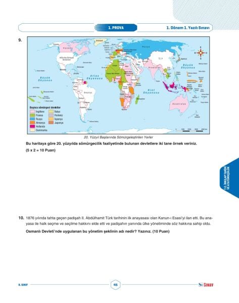 Sınav Yayınları 8. Sınıf Tüm Dersler 1. Dönem 1. Yazılı Kitabı