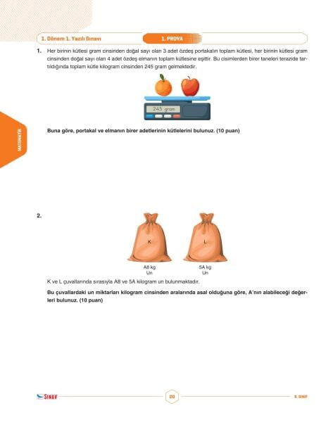 Sınav Yayınları 8. Sınıf Tüm Dersler 1. Dönem 1. Yazılı Kitabı