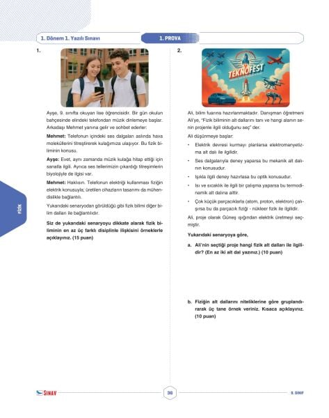 Sınav Yayınları 9. Sınıf Tüm Dersler 1. Dönem 1. Yazılı Kitabı