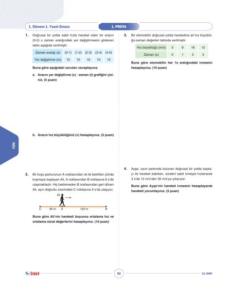 Sınav Yayınları 10. Sınıf Tüm Dersler 1. Dönem 1. Yazılı Kitabı