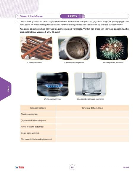 Sınav Yayınları 10. Sınıf Tüm Dersler 1. Dönem 1. Yazılı Kitabı