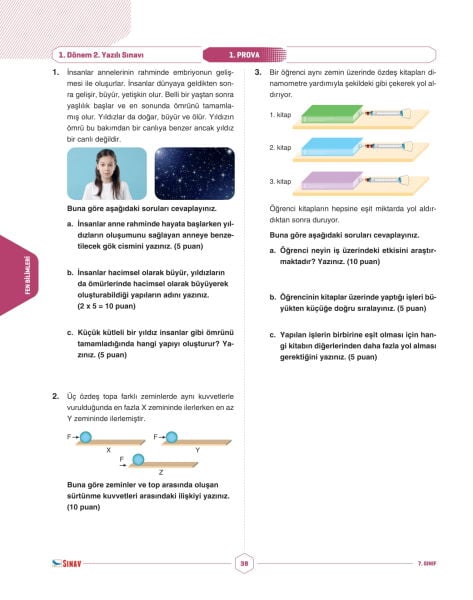 Sınav Yayınları 7. Sınıf Tüm Dersler 1. Dönem 2. Yazılı Kitabı
