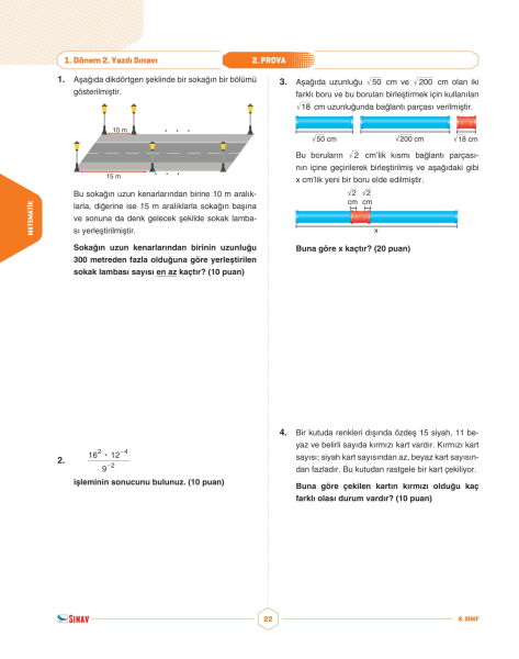 Sınav Yayınları 8. Sınıf Tüm Dersler 1. Dönem 2. Yazılı Kitabı