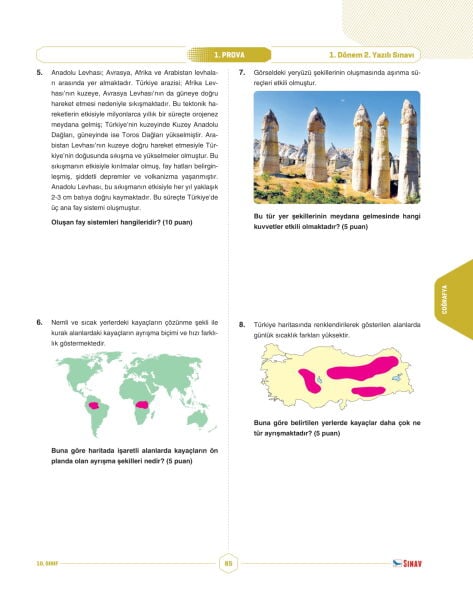 Sınav Yayınları 10. Sınıf Tüm Dersler 1. Dönem 2. Yazılı Kitabı